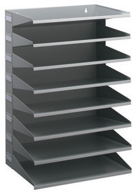 Durable 3361 10 Metalowy sorter do dokumentów 8 półek poziomy szary