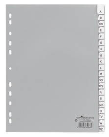 Durable 6401 10 Przekładki z tworzywa indeksy z nadrukiem A-Z szare