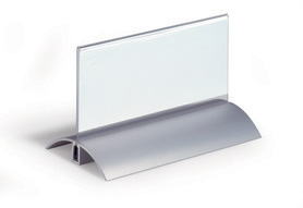 Durable 8201 19 Prezenter 61x150mm na biurko podstawa aluminium i akryl 2 szt.