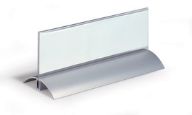 Durable 8202 19 Prezenter 61x210mm na biurko podstawa aluminium i akryl 2 szt.