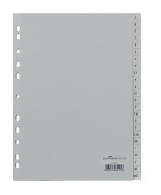 Durable 6508 10 Przekładki szare PP A4 nadruk czarny A-Z w j. niemieckim