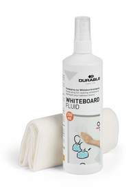 Durable 5833 Płyn do czyszczenia tablic suchościeralnych 250ml i ściereczka