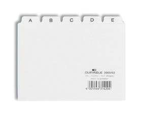Durable 3660 02 Przekładki A6 25 szt. 5/5 do kartoteki kolor biały
